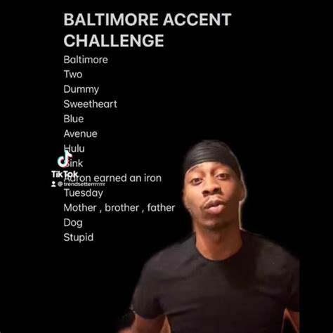 baltimore accent challenge list